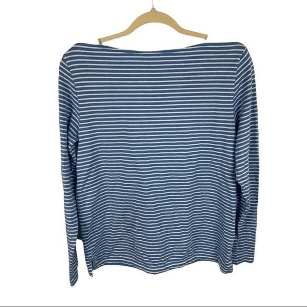 Vineyard Vines Striped Boatneck Oxford Trim Top | Blue & White | Women’s Small - Picture 2 of 9